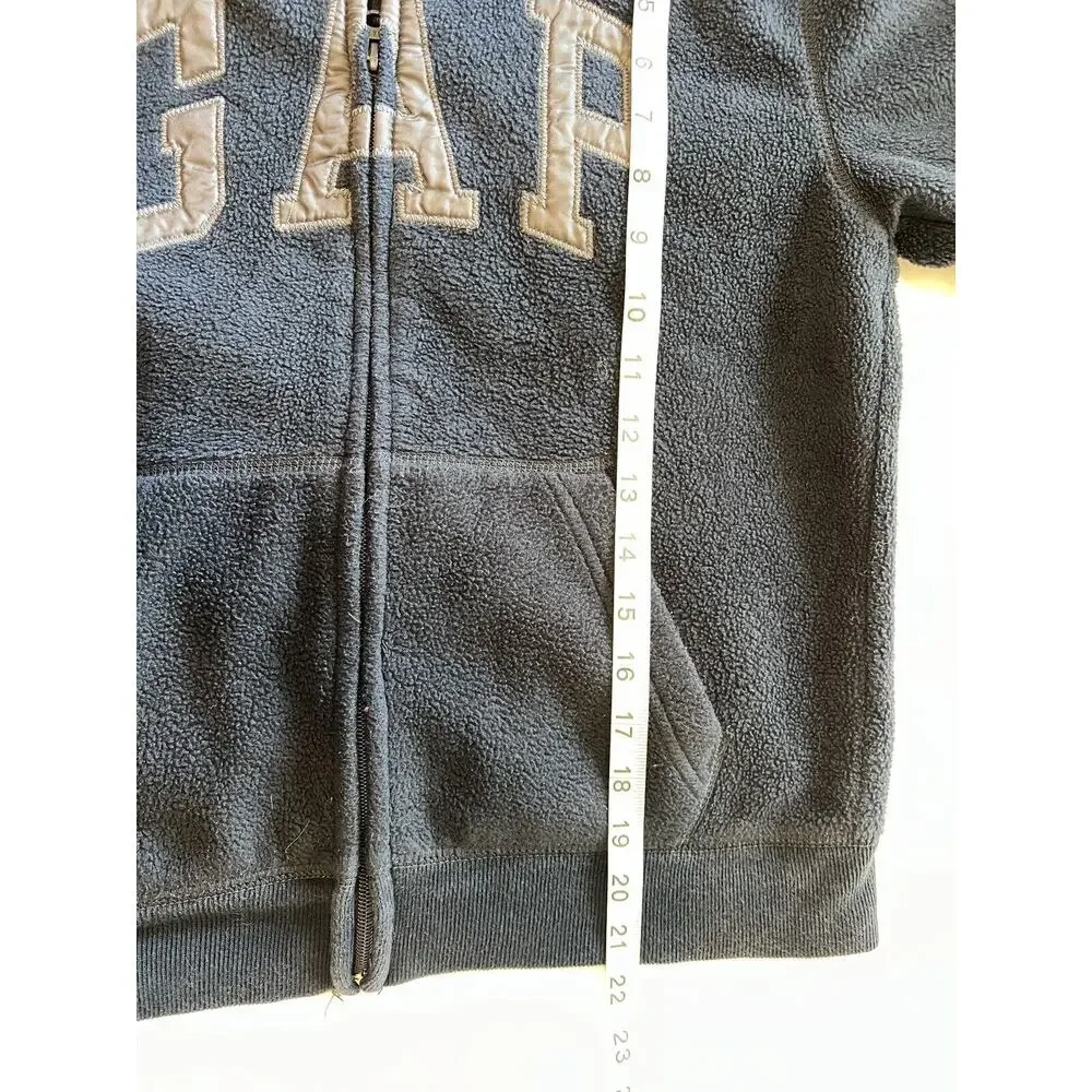 Gap Boy's Logo Fleece Full Zip Hoodie Navy Blue Size M (8)